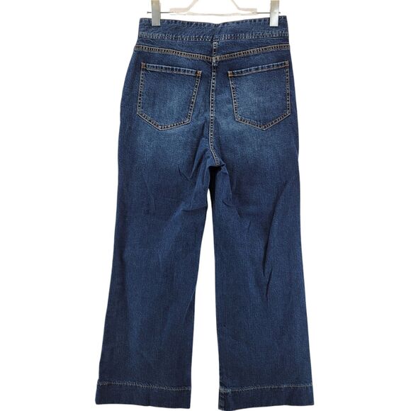 Kate Spade Jeans Womens 29 Wide Leg Cropped High Rise Spade Zipper Pulls Boho - Picture 5 of 11